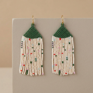 Multicolor boho rice beaded Handmade Glass Beaded Dangle <b>Earrings</b> Women Gold Plated Lead Free Fringe <b>earrings</b> - Product Image 1