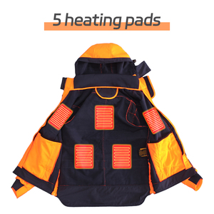 سترة عمل قماشية شتوية مخصصة للرجال بتصميم غير رسمي مقاوم للماء بطارية USB ساخنة سترة عاكسة هاي فيس - Product Image 3