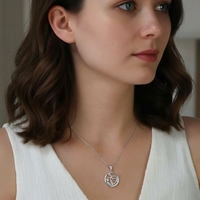 Collier pendentif cœur d'oiseau en argent sterling 925 QX avec incrustation de zircone cubique, cercle personnalisé, vente en gros, bijoux fins d'usine pour femmes