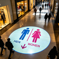 Proyector de Logotipos, Luces Publicitarias Personalizadas Gratuitas, 80W LED Gobo IP65, Lámpara de Proyección de Pared para Negocios, Letrero para Piso de Mercado, Señalización para Baños