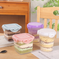 Boîte d'emballage réutilisable pour gâteaux mousse, conteneur scellé pour tiramisu, desserts à emporter, pâtisseries, fêtes et conservation du fromage