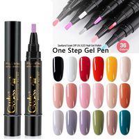 Vente en gros de stylos à gel pour ongles 3 en 1, 5 ml, 36 couleurs assorties, gel UV pour ongles, gel pour ongles en une seule étape pour la décoration des ongles