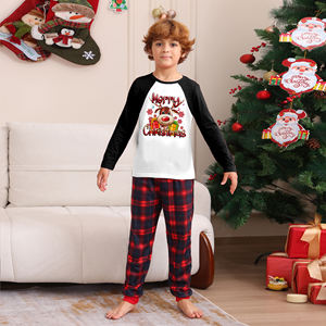 Vente en gros Pyjama <span class=keywords><strong>de</strong></span> Noël assorti pour la famille Elk Renne Haut en coton Pantalon à carreaux rouge Ensembles <span class=keywords><strong>de</strong></span> vêtements <span class=keywords><strong>de</strong></span> nuit <span class=keywords><strong>de</strong></span> Noël - Product Image 4