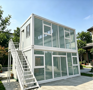 Maison conteneur modulaire préfabriquée pliable pour boutique de vente au détail extérieure, bureau, magasin, fabriquée en panneaux sandwich en <span class=keywords><strong>bois</strong></span> - Product Image 1