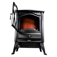Cheminée électrique autoportante en métal avec flamme LED Koctas, thermostat réglable, pour usage domestique et hôtelier