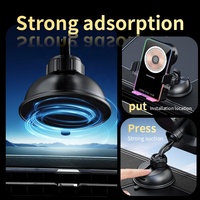 Support de téléphone portable inductif avec haut-parleur, lumière ambiante RGB V5.3, recharge sans fil, base à ventouse, multifonctionnel