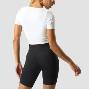 T-shirt court pour femme, tendance et à faible MOQ, en tissu mélangé de coton de qualité supérieure - Product Image 2