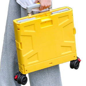 折り畳み式プラスチック食品カート折り畳み式ハンドプッシュ食料品ショッピングトロリーカート - Product Image 6