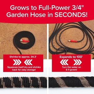 Custom Pocket <b>Hose</b> Copper Head <b>Expandable</b> Garden <b>Hose</b> with Pocket Pivot, No Tangles, AS SEEN ON TV, 360° Swivel, Tri-Tex Tubing - Product Image 2