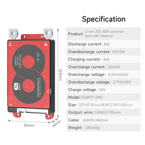 <span class=keywords><strong>Daly</strong></span> 18650 Li-ion 3,7 V <span class=keywords><strong>BMS</strong></span> NCM <span class=keywords><strong>20S</strong></span> <span class=keywords><strong>72V</strong></span> para paquete de batería de iones de litio <span class=keywords><strong>20S</strong></span> <span class=keywords><strong>72V</strong></span> 40A <span class=keywords><strong>BMS</strong></span> Board <span class=keywords><strong>Daly</strong></span> Electric Ebike - Product Image 2