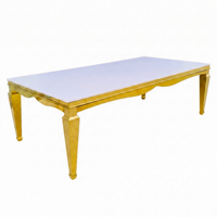 Mesa de Comedor Rectangular Moderna de Acero Inoxidable al por Mayor para Bodas y Eventos de Restaurantes
