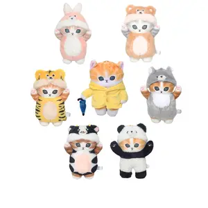 Kawaii Jepang lucu kucing hiu boneka hewan peliharaan boneka binatang mewah liontin gantungan kunci anak perempuan boneka hati kucing marah mainan mewah