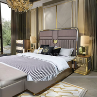 Meubles de chambre à coucher en bois personnalisables de luxe, ensemble de matelas double pour lit king-size ou queen-size avec fonction de rangement pour un usage domestique