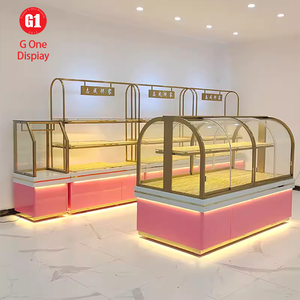 Customized Minimalist Bar Counter Modern Made Glass Bakeries Display Cabinet Bread Cake Dessert Showcase - Product Image 6