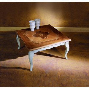 Tavolo da tè da salotto durevole del XVIII secolo con gambe rimovibili e piano in vetro intarsio veneziano - Product Image 2