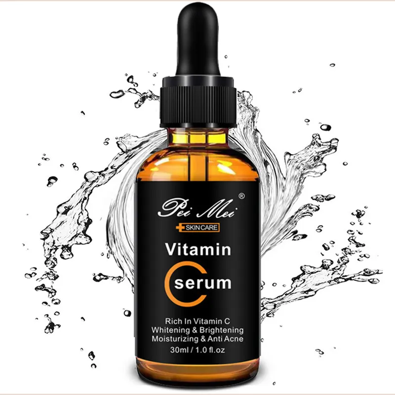 30ml Vitamin C Facial Serum Whitening Brightening Moisturizing Improve Roughness Lighten Spots Hyaluronic Acid Facial Essenc