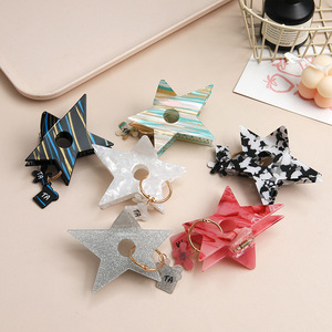 Grande pince à cheveux en forme d'étoile, couleur personnalisée, pour filles et femmes, accessoires pour cheveux - Product Image 2