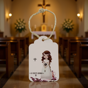 Etiquetas de Regalo para Comunión Niñas, 12 Piezas, Decoración Religiosa Elegante, Etiquetas de Plástico Personalizadas - Product Image 2