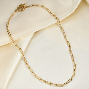 Collar de cadena geométrica de aleación de zinc chapado en oro estilo europeo americano con cierre OT para mujer, uso diario, regalo, 45cm 50cm - Product Image 2