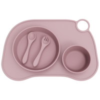 Bol en silicone personnalisé pour tout-petits ensemble de cuillères et bavoirs pour bébés étanches pour l'alimentation de bébé