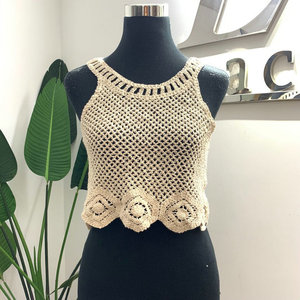 Mujeres al por mayor estilo bohemio cuello en V Sexy ropa de playa de encaje de ganchillo <span class=keywords><strong>Crop</strong></span> Top - Product Image 6