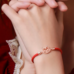 925 Sterling Zilveren Chinese Geluksbrenger 12 Sterrenbeelden Sieraden Rode String Tijgerarmband Bedels - Product Image 2