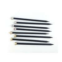 Crayon en bois de Graphite noir imprimé avec Logo personnalisé, multicolore cristal acrylique grand diamant HB 2B crayon