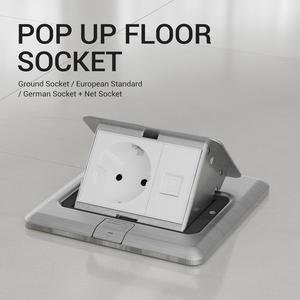 Prise de sol européenne Pop up Mécanisme résistant au feu Prise <span class=keywords><strong>allemande</strong></span> Schuko Prise de courant 250V avec <span class=keywords><strong>filet</strong></span> - Product Image 2