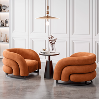 Fauteuil Sofa Simple et Tendance, Luxe Léger en Velours pour Salon, Chaise Individuelle Confortable
