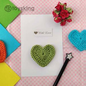 Applique Cœur au <span class=keywords><strong>Crochet</strong></span> en Fil de Coton - Patch Cousu à la Main pour <span class=keywords><strong>Scrapbooking</strong></span>, Décoration de Mariage, Vêtements de Bébé - Product Image 3