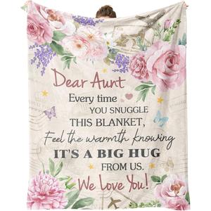 Assorted Print Birthday Floral Flannel Blanket Throw Blanket Nap Blanket <b>Machine</b> Washable Fade Resistant for Home Office Nap YH- - Product Image 6