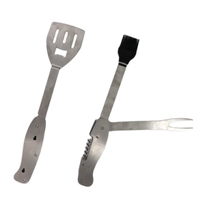 Free Sample 5 in 1 <b>Portable</b> Multifunctional Camping Outdoor BBQ Stainless Steel <b>Grill</b> Tool Set - Product Image 5