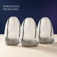 Sac à cordon en EVA givré avec logo personnalisé, pochette souple en plastique pour chaussures, vêtements, sous-vêtements, rangement de voyage et emballage