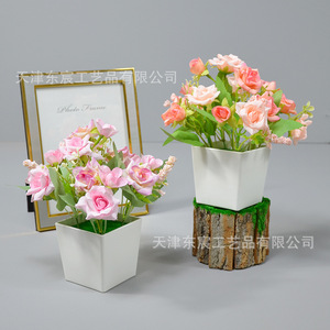 Bonsaï artificiel de rose Dongchen Crafts, 10cm-30cm, fleur en soie, décoration pour la maison, salon et table - Product Image 3