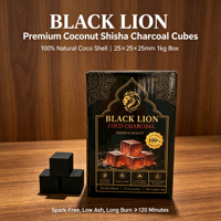 Charbon à chicha BLACKLION Cube Hookah, coquille de noix de coco, taille uniforme, chauffe rapide, expérience de chicha agréable