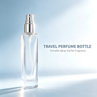 Botol Semprot Parfum Kaca Persegi Panjang Tipis Portabel 10ml Isi Ulang Mini Atomizer Wewangian Dengan Tutup Logam