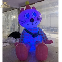 Décoration d'activités de plein air, chat gonflable mignon à LED en vente