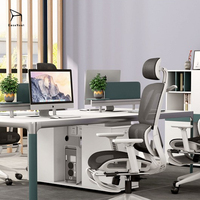 Chaise de bureau ergonomique à double dossier en maille, pivotante, pour longues sessions sur ordinateur