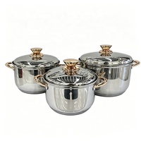 6 pièces 18-20-24cm batterie de cuisine en acier inoxydable casseroles avec poignées pour la cuisine à domicile