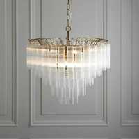 Lustre en cristal de luxe nordique personnalisé pour la maison, luminaires suspendus au plafond, éclairage rond, décoration moderne, luminaire suspendu