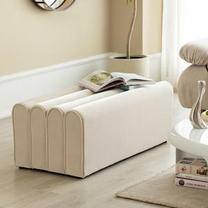 Otomana italiana minimalista de tela, 60x50x40 cm, taburete para el hogar, sala de estar, dormitorio, reposapiés, muebles móviles - Product Image 1