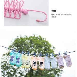 Portable Retractable Plastic Windproof Clothesline With Clips For Outdoor Travel Camping Standing Type - Product Image 5