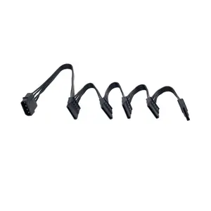 Cable SATA de 4 pines IDE Molex, 1 a 5, 15 Pines, divisor SATA, Cable de alimentación para disco duro, 18awg