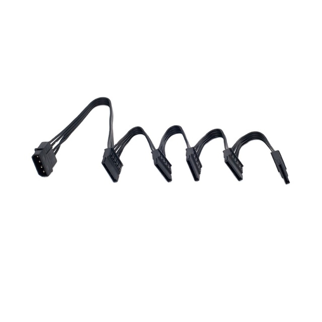 SATA Cable DIY 4Pin IDE Molex 1 to 5 15Pin SATA Splitter Hard Drive Power Cable Cord 18AWG Computer Holly Brand