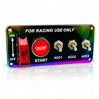 Interrupteur de contacteur de voiture Neo Chrome, panneau de commande combiné, bouton de démarrage du moteur, 3 interrupteurs à bascule ACC, rouge racing, 12V 24V