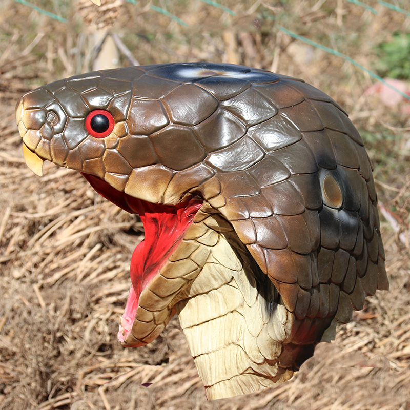 Máscara De Serpiente Cobra Realista De Látex – Disfraz De Cabeza De Animal Para Halloween, Carnaval Y Fiestas (Talla Única)
