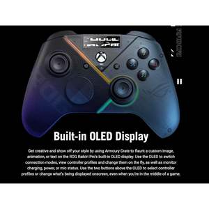 Controlador de Juegos Inalámbrico Asus Rog Raikiri Pro con Pantalla OLED de 1.3 Pulgadas, Modelo 2025 (No Exclusivo) - Product Image 5