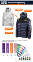 Vestes matelassées réversibles écologiques bleues extra-larges Luson Winter, logo personnalisé, col montant, super chaudes, imperméables, nouveau design