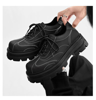 Chaussures Derby pour hommes haut de gamme, à bout carré, antidérapantes, respirantes, à semelle épaisse, avec effet de volume pour les pieds larges