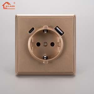 EU Standard <strong>Double</strong> Schuko <strong>Socket</strong> Power Electric Switch <strong>Socket</strong> <strong>USB</strong> Type C Port New Product for Home Hotel 220/240V Max 16A - Product Image 6
